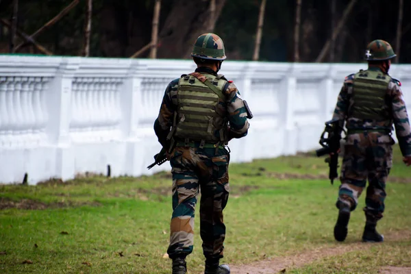 Calcutta India Gennaio 2022 Esercito Indiano Sono Schierati Proteggere Area — Foto Stock