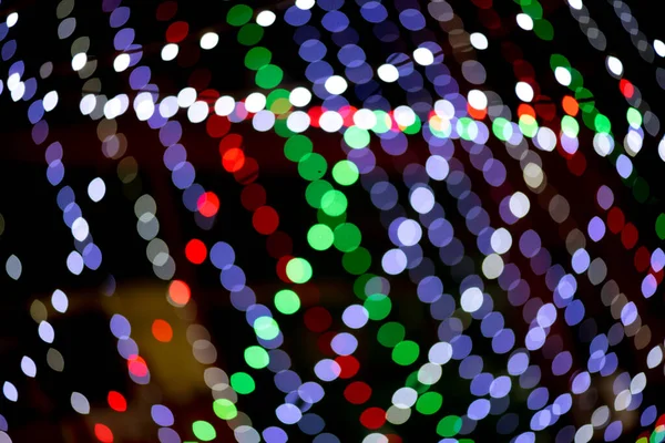 Luz Desenfocada Largas Cadenas Luz Led Navidad — Foto de Stock