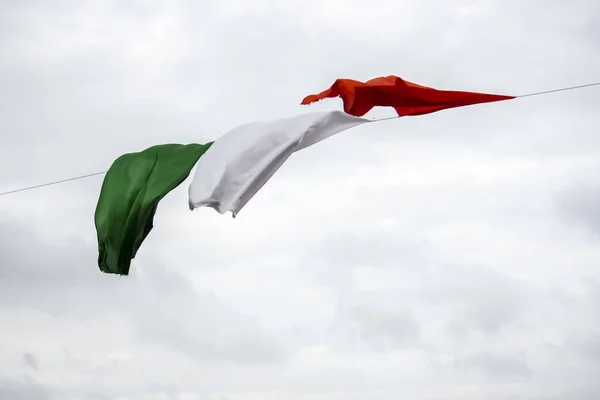 Pano Tricolor Indiano Estão Voando Céu — Fotografia de Stock