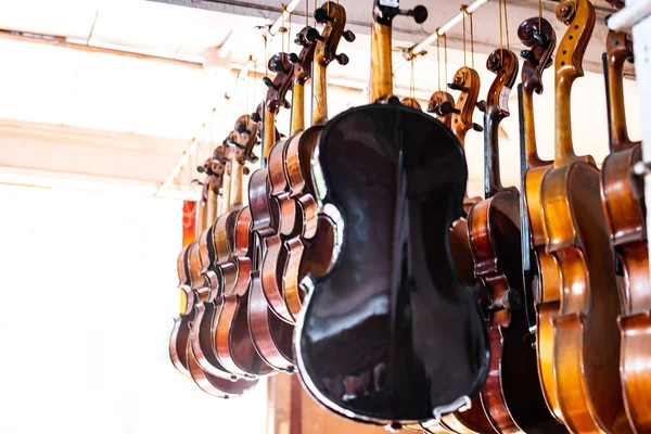 Violines Cuelgan Tienda Minorista Para Vender — Foto de Stock