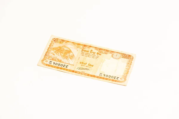 Nepali Paper Currency Isolated White Background — Stock Photo, Image