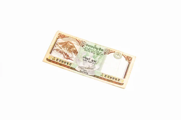 白地に隔離されたネパール紙幣 — ストック写真