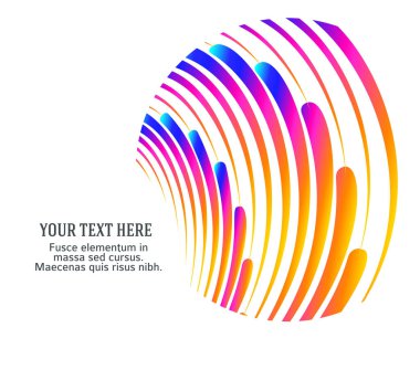 Tasarım elemanları. Bir sürü mor çizgi çemberi dalgası. Soyut