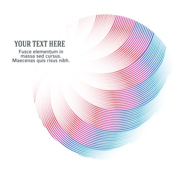 Tasarım elemanları. Bir sürü mor çizgi çemberi dalgası. Soyut