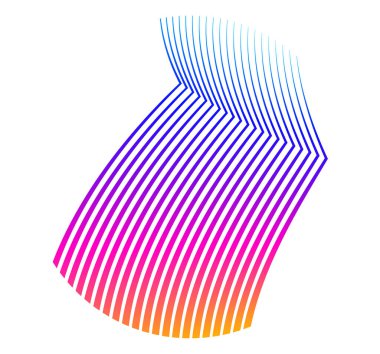 Tasarım elemanları. Bir sürü mor çizgi çemberi dalgası. Soyut