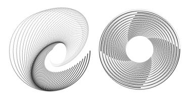Tasarım elemanları. Bir sürü mor çizgi çemberi dalgası. Beyaz arka planda soyut dalgalı çizgiler izole edildi. Vektör illüstrasyon EPS 10. Harmanlama Aracı kullanılarak oluşturulan çizgilerle renkli dalgalar