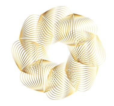 Tasarım elemanları. Bir sürü parıltılı çizgi çemberi. Beyaz arka planda soyut parlak dalgalı çizgiler izole edildi. Vektör illüstrasyon EPS 10. Harmanlama Aracı kullanılarak oluşturulan çizgilerle parlayan dalgalar