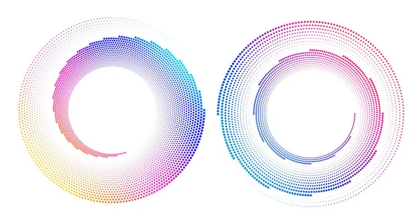 Elementos Diseño Ola Muchas Líneas Púrpuras Anillo Círculo Rayas Onduladas — Vector de stock