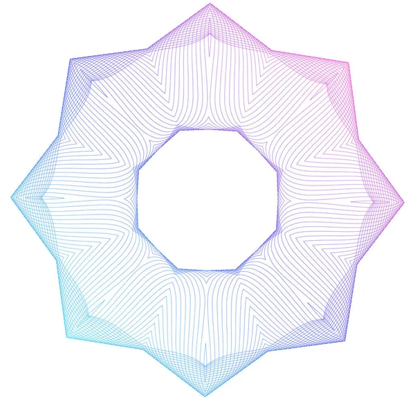 デザイン要素 多くの紫色の線の輪の波 白い背景に垂直波状の縞模様が孤立している ベクトルイラストEps ブレンドツールを使用して作成された線でカラフルな波 — ストックベクタ