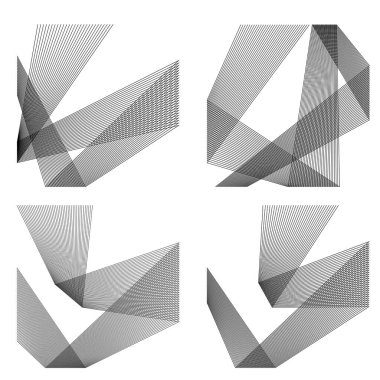 Açı dalgalarının beyaz arka planında soyut çizgiler siyah beyaz tasarım elemanı. Vector Illustration, grunge şık kartvizit, basılı broşür, el ilanı, afiş, kapak kitabı, etiket, kumaş için 10 puan aldı