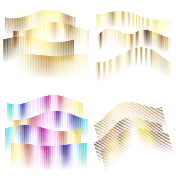Set Abstract Lines Colors Design Element White Background Waves Vector — Vector de stock