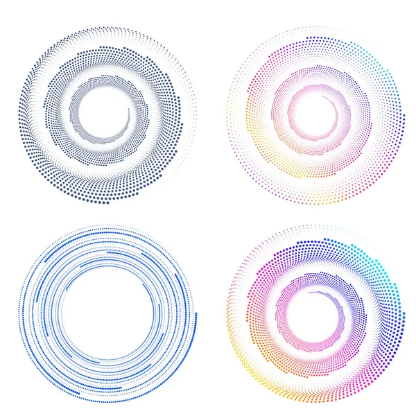 Set Design Element Circle Isolated Bold Vector Colors Golden Ring — Archivo Imágenes Vectoriales