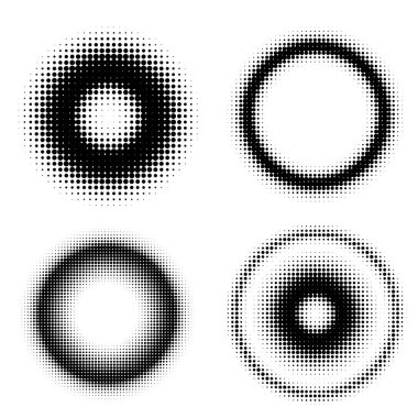 Tasarım elemanı çemberini ayarla İzole edilmiş koyu renk vektör altın halkadan. Harmanlama Aracı kullanılarak oluşturulan birçok parlak girdabın soyut dalgalı çizgileri. Sunumunuz için vektör illüstrasyonu EPS10