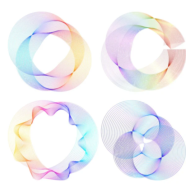 Set Design Element Circle Isolated Bold Vector Colors Golden Ring — Archivo Imágenes Vectoriales