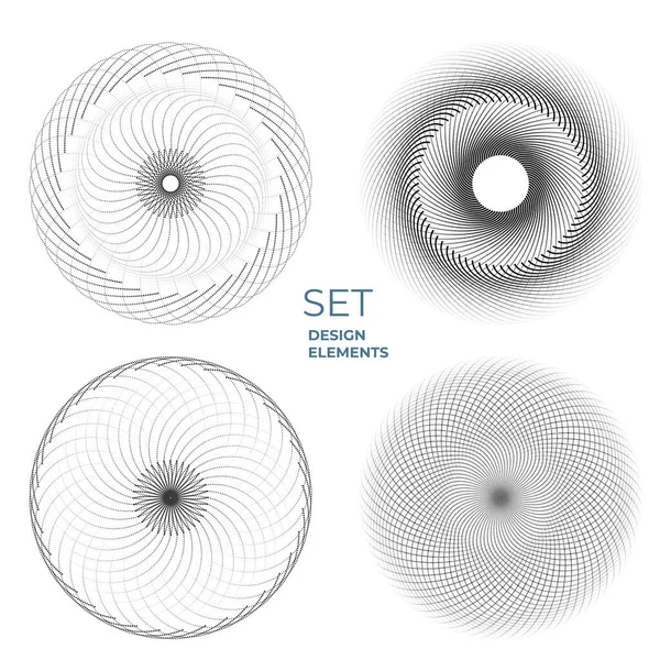 Set Design Element Circle Isolated Bold Vector Colors Golden Ring — Stock Vector