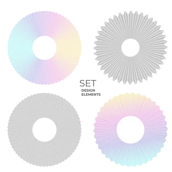 Set Design Element Circle Isolated Bold Vector Colors Golden Ring — ストックベクタ