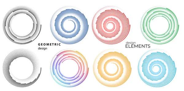 Set Design Element Circle Isolated Bold Vector Colors Golden Ring — Stock Vector