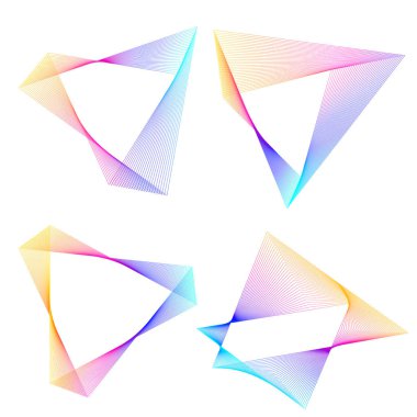 Açı dalgalarının beyaz arka planında soyut çizgi tasarım ögesini ayarla. Vector Illustration, grunge şık kartvizit, basılı broşür, el ilanı, afiş, kapak kitabı, etiket, kumaş için 10 puan aldı