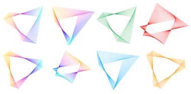 Açı dalgalarının beyaz arka planında soyut çizgi tasarım ögesini ayarla. Vector Illustration, grunge şık kartvizit, basılı broşür, el ilanı, afiş, kapak kitabı, etiket, kumaş için 10 puan aldı