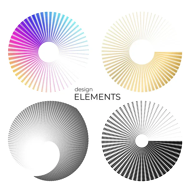 Set Design Element Circle Isolated Bold Vector Colors Golden Ring — Stock Vector