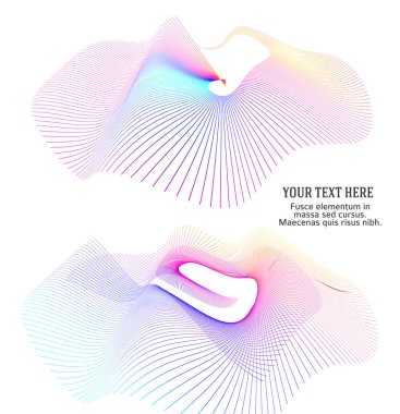 Tasarım elemanı çemberini ayarla İzole edilmiş koyu renk vektör altın halkadan. Harmanlama Aracı kullanılarak oluşturulan birçok parlak girdabın soyut dalgalı çizgileri. Sunumunuz için vektör illüstrasyonu EPS10