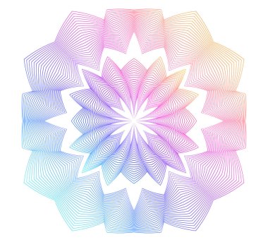 Design elements guilloche. Soft rainbow color. Linear background. polygonal lines. Protective layer for the template of banknotes, diplomas and certificates. Vector illustration EPS 10