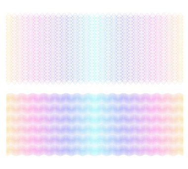 Soft rainbow color. Linear background. Design elements. polygonal lines. guilloche. Protective layer for the template of banknotes, diplomas and certificates. Vector illustration EPS 10