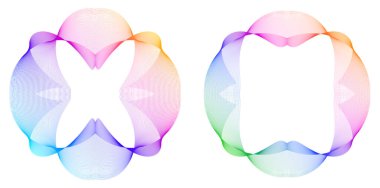 Design elements guilloche. Soft rainbow color. Linear background. polygonal lines. Protective layer for the template of banknotes, diplomas and certificates. Vector illustration EPS 10