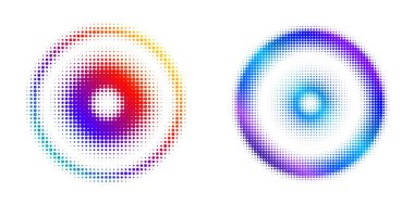 Tasarım elemanı çemberini ayarla İzole edilmiş koyu renk vektör altın halkadan. Harmanlama Aracı kullanılarak oluşturulan birçok parlak girdabın soyut dalgalı çizgileri. Sunumunuz için vektör illüstrasyonu EPS10