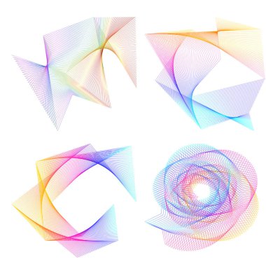 Açı dalgalarının beyaz arka planında soyut çizgi tasarım ögesini ayarla. Vector Illustration, grunge şık kartvizit, basılı broşür, el ilanı, afiş, kapak kitabı, etiket, kumaş için 10 puan aldı