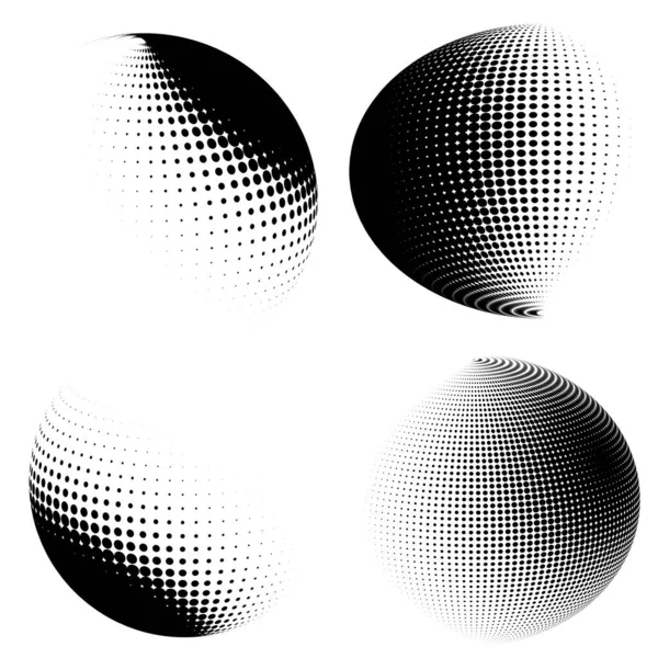 Set Design Elements Symbol Editable Icon Halftone Circles Halftone Dot — Wektor stockowy