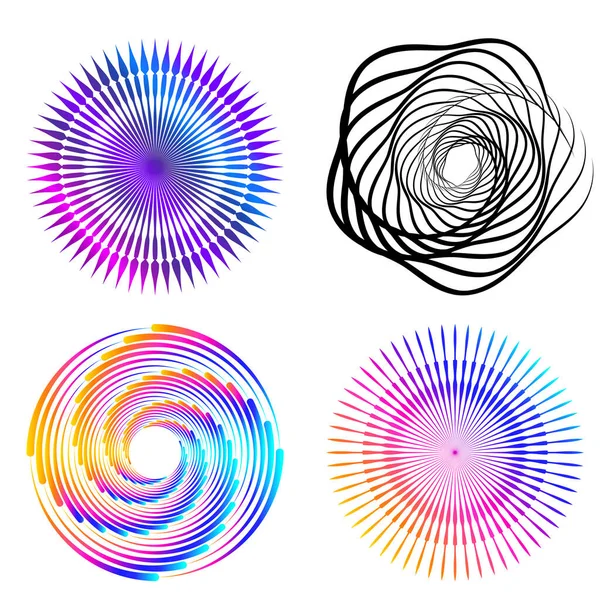 Set Design Element Circle Isolated Bold Vector Colors Golden Ring — ストックベクタ
