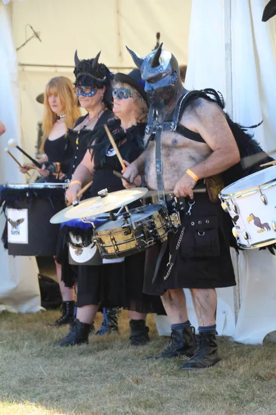 West Sussex August 2022 Raven Drummers Group Performed Times Country — 스톡 사진