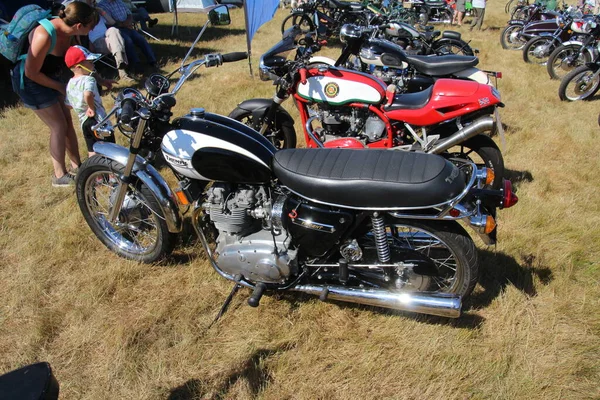 Classic Motorcycles Display Local Rally One Several Dozen Vehicles Restored — Stock Photo, Image