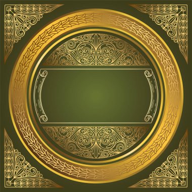 Altın dekoratif vintage tasarım boş kart
