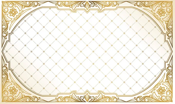 黄金の装飾的なヴィンテージデザインの空白のフレーム — ストックベクタ