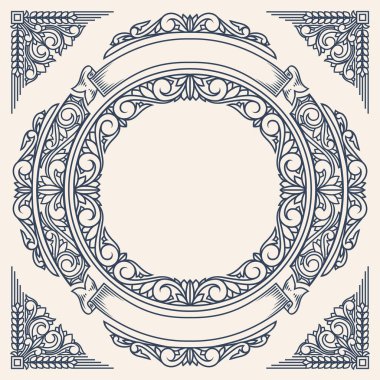 Dekoratif tek renkli retro boş kart