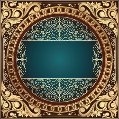 Altın dekoratif vintage tasarım sanat deco kartı