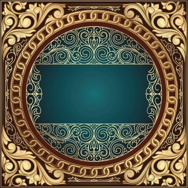 Золотая Декоративная Винтажная Карточка Стиле Арт Деко — стоковый вектор