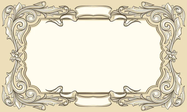 Декоративна Орнаментальна Ретро Квіткова Порожня Рамка — стоковий вектор