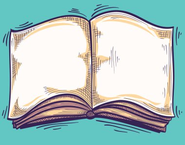 Boş bir şablon çizilmiş el kitabını aç 