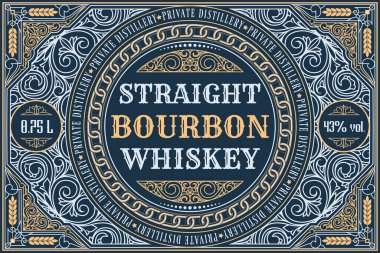 Burbon viski - dekoratif dekoratif etiket