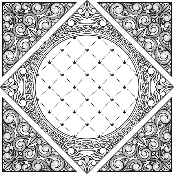 Декоративный Черно Белый Ретро Дизайн — стоковый вектор
