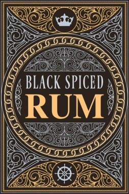 Baharatlı Rum - dekoratif dekoratif etiket