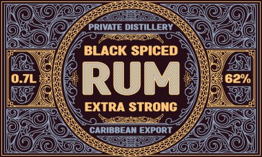 Baharatlı Rum - dekoratif dekoratif etiket