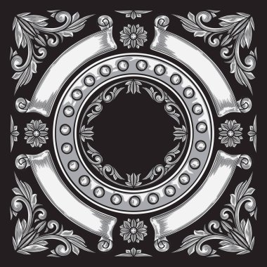 Dekoratif tek renkli retro tasarım kartı