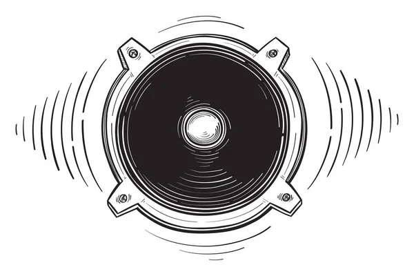 Черно Белый Ручной Музыкальный Громкоговоритель — стоковый вектор