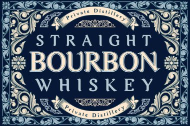 Burbon viski - dekoratif dekoratif etiket