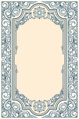 Dekoratif retro çiçekli boş kart