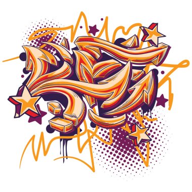 Parlak renkli funky soyut grafiti okları arka planı